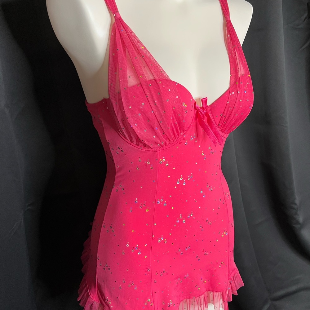 Victoria’s Secret fashion slip with sequins & garter straps